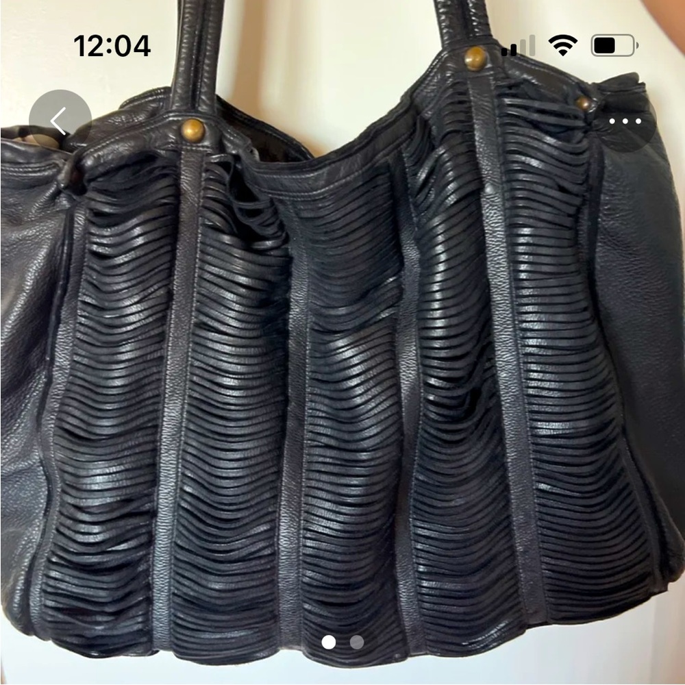 Italy Errelleventidue Large Leather Brown Handbag
